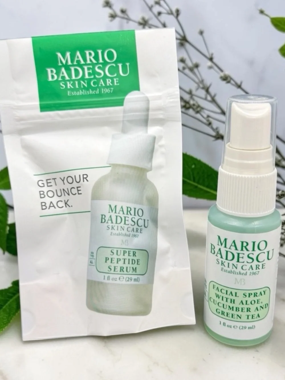 Mario Badescu Green Facial Spray & Super Peptide Serum 2 Piece Set